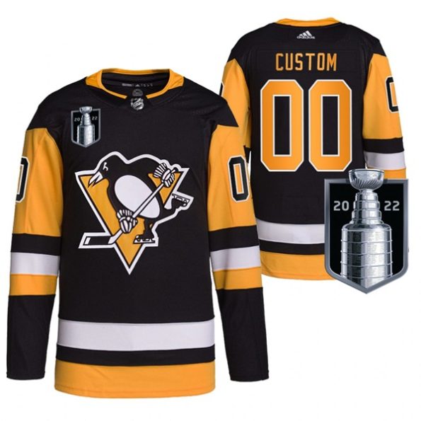 Pittsburgh-Penguins-Custom-2022-Stanley-Cup-Playoffs-NO.00-Jersey-Black-Authentic-Pro