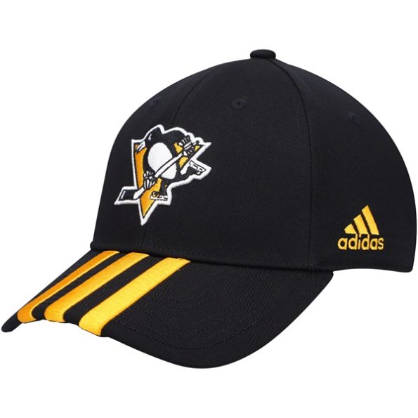 Pittsburgh-Penguins-Locker-Room-Three-Stripe-Justerbar-Keps-Svart.1