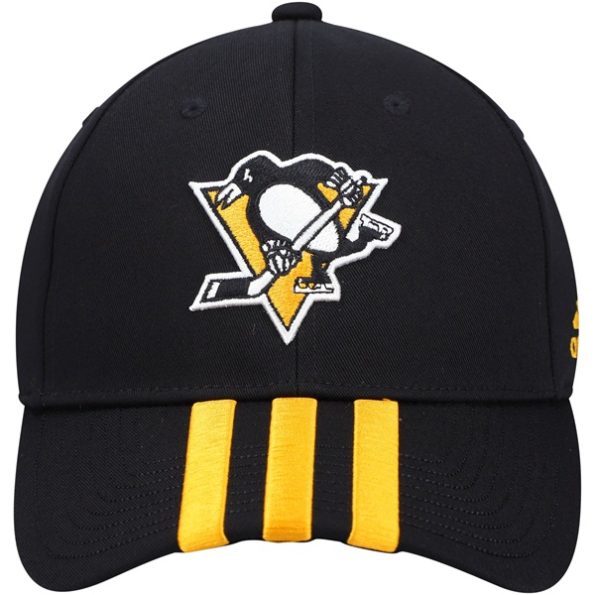 Pittsburgh-Penguins-Locker-Room-Three-Stripe-Justerbar-Keps-Svart.3