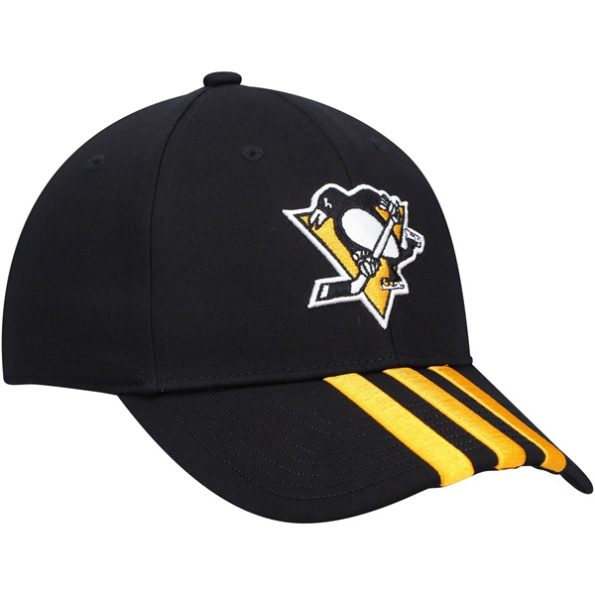 Pittsburgh-Penguins-Locker-Room-Three-Stripe-Justerbar-Keps-Svart.4