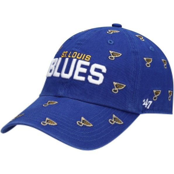 St.-Louis-Blues-47-Dam-Confetti-Clean-Up-Logo-Justerbar-Keps-Bla.1