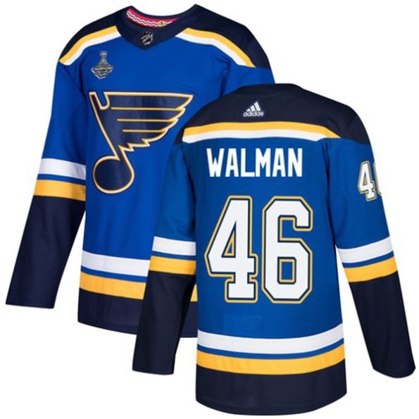St.-Louis-Blues-NO.46-Jake-Walman-Blue-Home-2019-Stanley-Cup-Jersey