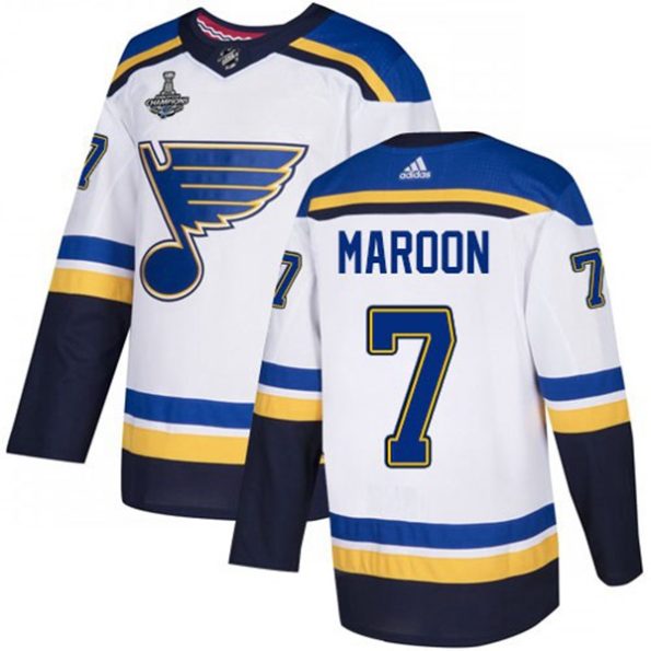St.-Louis-Blues-NO.7-Patrick-Maroon-White-Road-2019-Stanley-Cup-Jersey