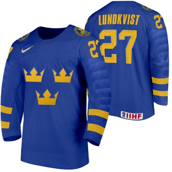 Sweden-Nils-Lundkvist-2021-IIHF-World-Championship-Blue-Away-Jersey