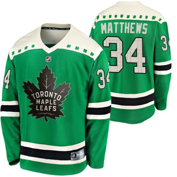 Toronto-Maple-Leafs-Auston-Matthews-NO.34-Green-2020-St-Paddys-Day-Breakaway-Jersey