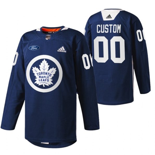 Toronto-Maple-Leafs-Custom-Primary-Logo-Navy-NO.00-Jersey-Warm-Up