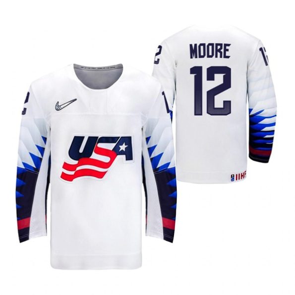 Trevor-Moore-USA-2021-IIHF-World-Championship-White-Home-Jersey