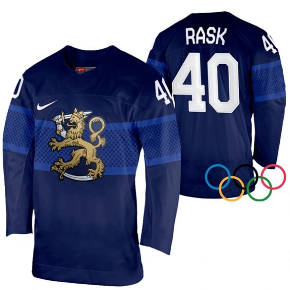 Tuukka-Rask-Finland-Hockey-2022-Winter-Olympics-Navy-Away-Jersey