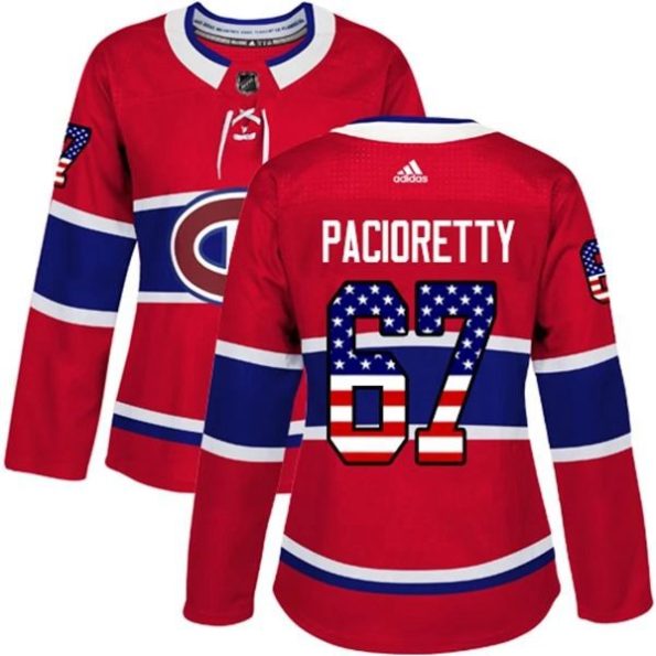 Womens-Montreal-Canadiens-Max-Pacioretty-67-Red-USA-Flag-Fashion-Authentic