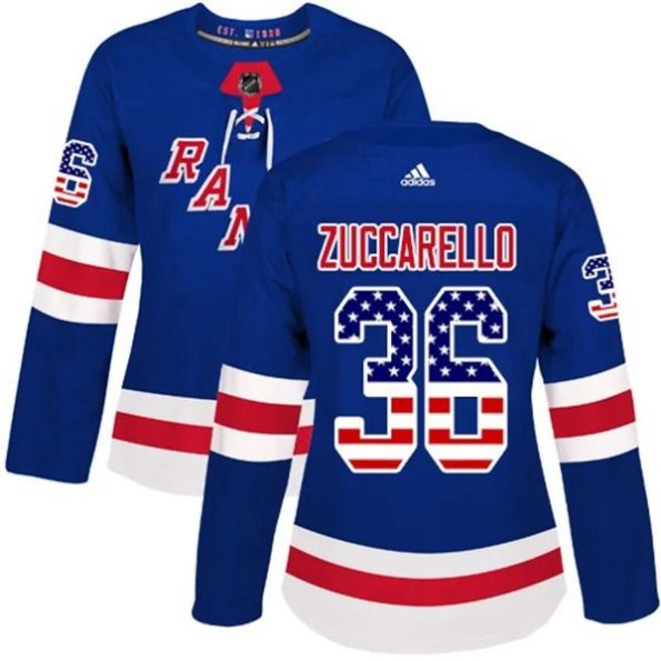 Womens-New-York-Rangers-Mats-Zuccarello-36-Blue-USA-Flag-Fashion-Authentic