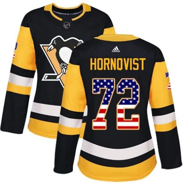 Womens-Pittsburgh-Penguins-Patric-Hornqvist-72-Black-USA-Flag-Fashion-Authentic