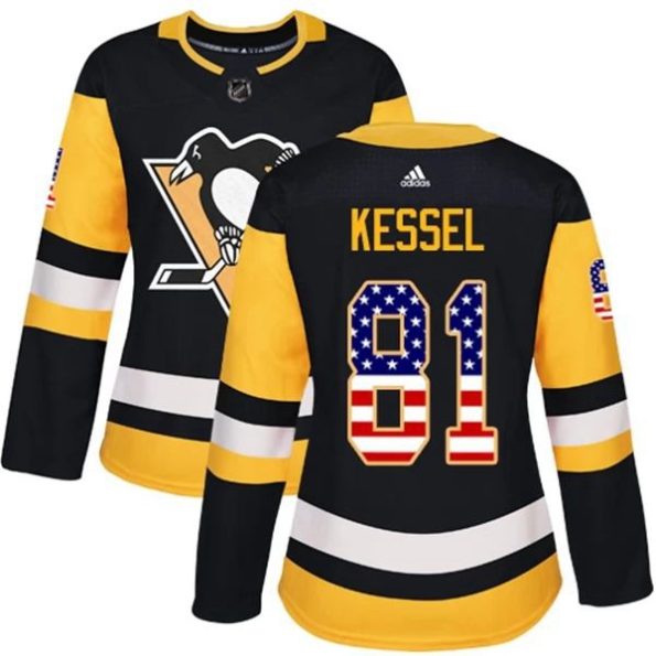 Womens-Pittsburgh-Penguins-Phil-Kessel-81-Black-USA-Flag-Fashion-Authentic