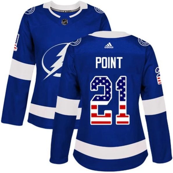 Womens-Tampa-Bay-Lightning-Brayden-Point-21-Blue-USA-Flag-Fashion-Authentic