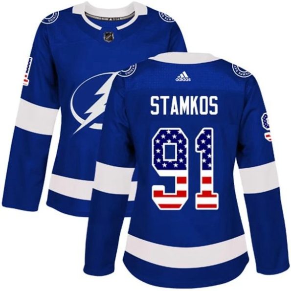 Womens-Tampa-Bay-Lightning-Steven-Stamkos-91-Blue-USA-Flag-Fashion-Authentic