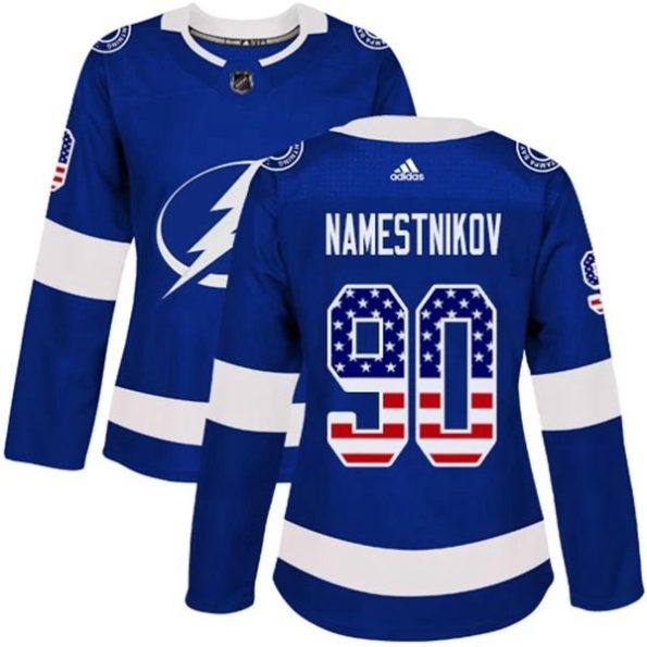 Womens-Tampa-Bay-Lightning-Vladislav-Namestnikov-90-Blue-USA-Flag-Fashion-Authentic