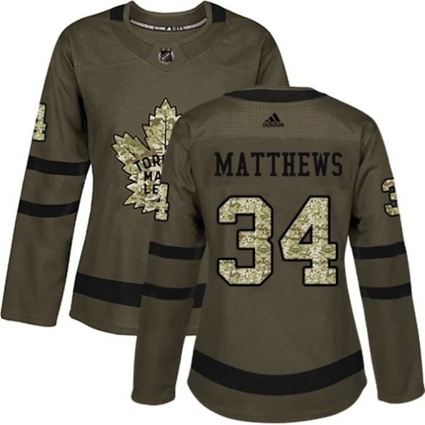 Womens-Toronto-Maple-Leafs-Auston-Matthews-34-Camo-Green-Authentic