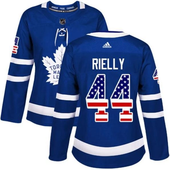 Womens-Toronto-Maple-Leafs-Morgan-Rielly-44-Blue-USA-Flag-Fashion-Authentic