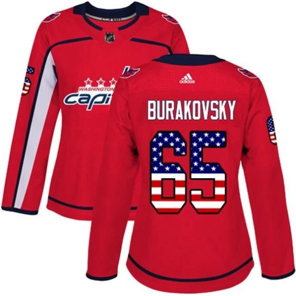 Womens-Washington-Capitals-Andre-Burakovsky-65-Red-USA-Flag-Fashion-Authentic