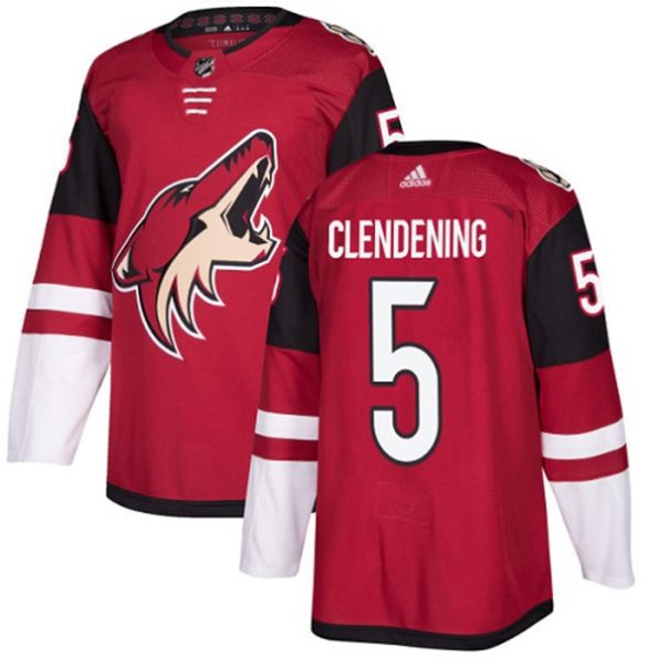 Youth-Arizona-Coyotes-Adam-Clendening-NO.5-Authentic-Burgundy-Red-Home-Jersey
