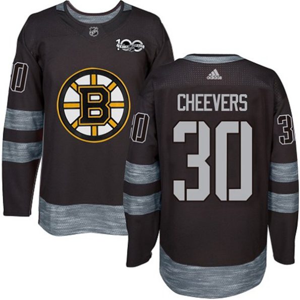 Youth-Boston-Bruins-Gerry-Cheevers-NO.30-Authentic-Black-1917-2017-100th-Anniversary