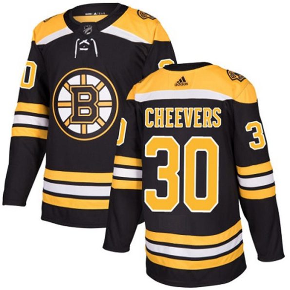 Youth-Boston-Bruins-Gerry-Cheevers-NO.30-Authentic-Black-Home