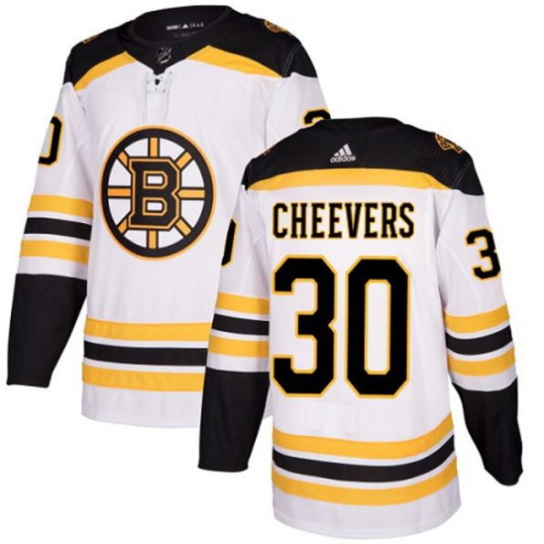 Youth-Boston-Bruins-Gerry-Cheevers-NO.30-Authentic-White-Away