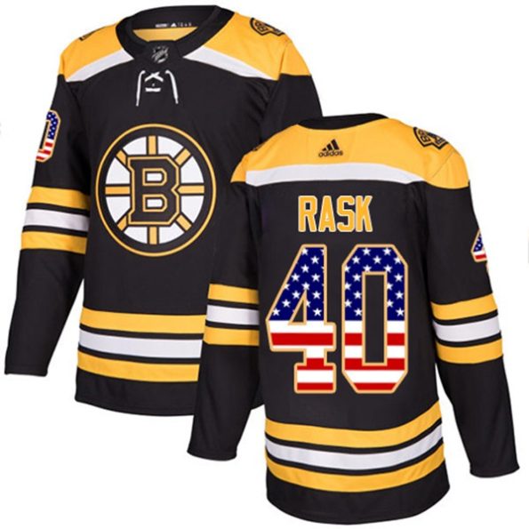 Youth-Boston-Bruins-Tuukka-Rask-NO.40-Authentic-Black-USA-Flag-Fashion