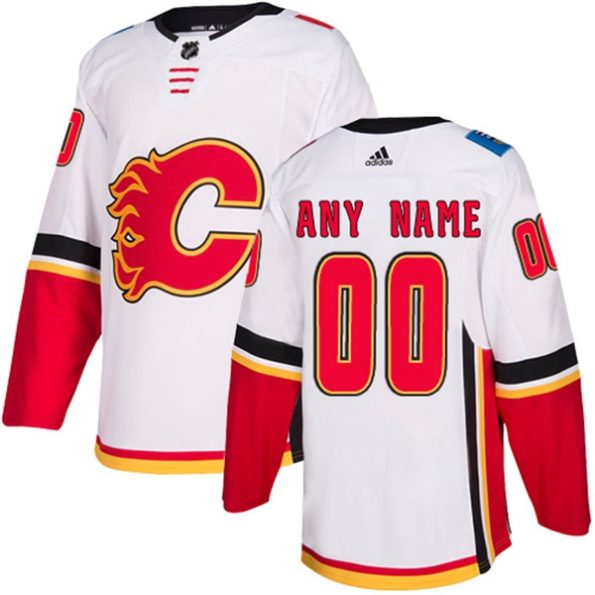 Youth-Calgary-Flames-Customized-Away-White-Authentic