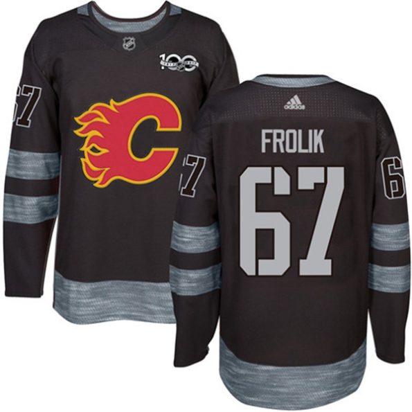 Youth-Calgary-Flames-Michael-Frolik-NO.67-Authentic-Black-1917-2017-100th-Anniversary