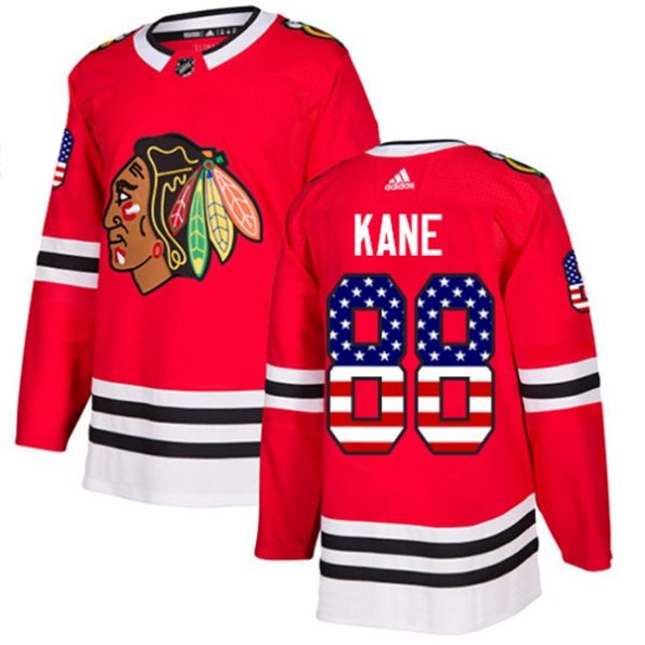Youth-Chicago-Blackhawks-Patrick-Kane-NO.88-Authentic-Red-USA-Flag-Fashion
