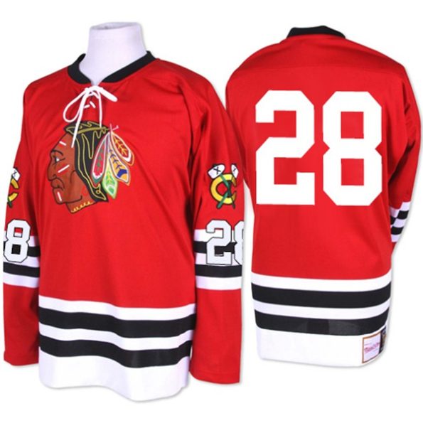Youth-Chicago-Blackhawks-Steve-Larmer-NO.28-Premier-1960-61-Throwback-Red-Mitchell-and-Ness