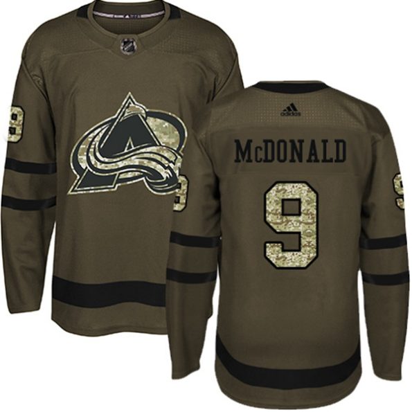 Youth-Colorado-Avalanche-Lanny-McDonald-NO.9-Authentic-Green-Salute-to-Service