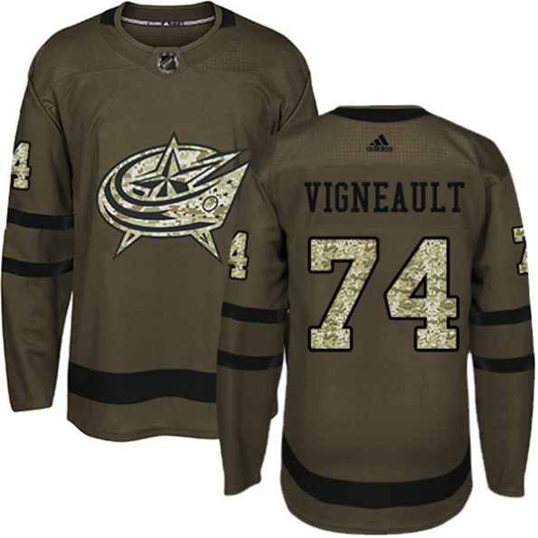 Youth-Columbus-Blue-Jackets-Sam-Vigneault-NO.74-Authentic-Green-Salute-to-Service
