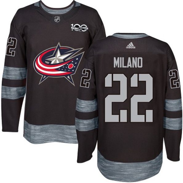 Youth-Columbus-Blue-Jackets-Sonny-Milano-NO.22-Authentic-Black-1917-2017-100th-Anniversary