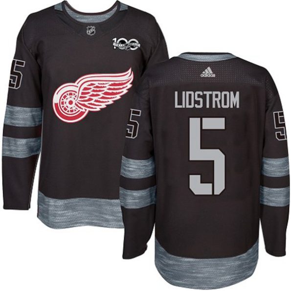 Youth-Detroit-Red-Wings-Nicklas-Lidstrom-NO.5-Authentic-Black-1917-2017-100th-Anniversary