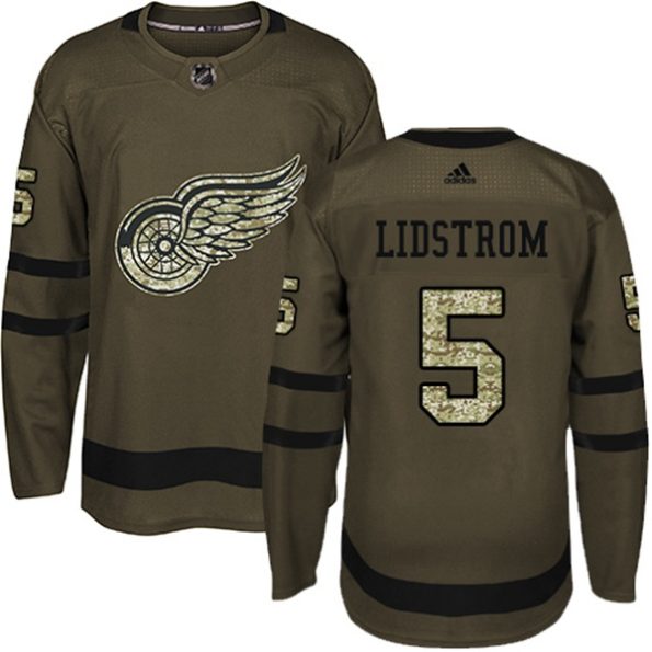 Youth-Detroit-Red-Wings-Nicklas-Lidstrom-NO.5-Authentic-Green-Salute-to-Service