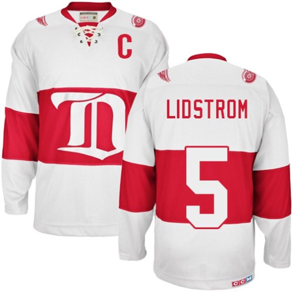 Youth-Detroit-Red-Wings-Nicklas-Lidstrom-NO.5-Authentic-Throwback-White-CCM-Winter-Classic
