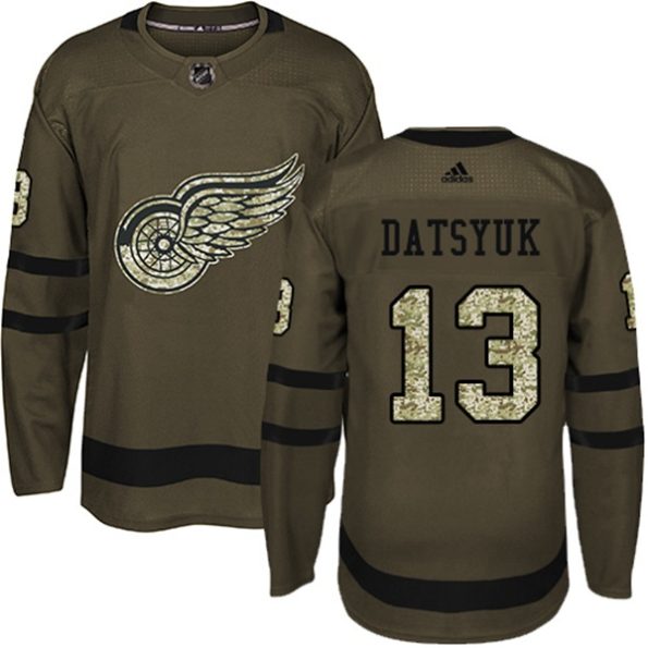 Youth-Detroit-Red-Wings-Pavel-Datsyuk-NO.13-Authentic-Green-Salute-to-Service