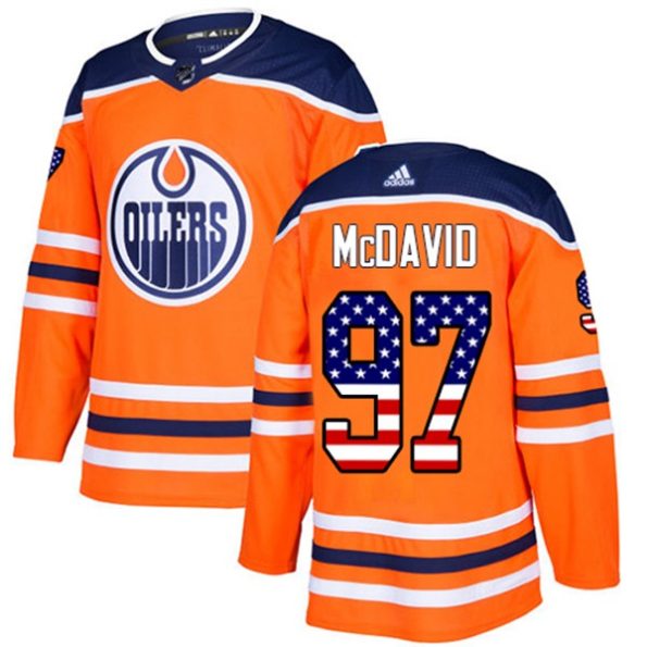 Youth-Edmonton-Oilers-Connor-McDavid-NO.97-Authentic-Orange-USA-Flag-Fashion