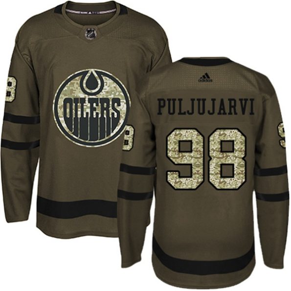 Youth-Edmonton-Oilers-Jesse-Puljujarvi-NO.98-Authentic-Green-Salute-to-Service