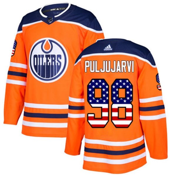 Youth-Edmonton-Oilers-Jesse-Puljujarvi-NO.98-Authentic-Orange-USA-Flag-Fashion