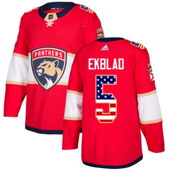 Youth-Florida-Panthers-Aaron-Ekblad-NO.5-Authentic-Red-USA-Flag-Fashion