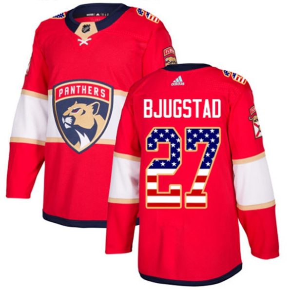 Youth-Florida-Panthers-Nick-Bjugstad-NO.27-Authentic-Red-USA-Flag-Fashion