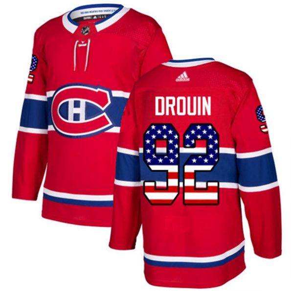 Youth-Montreal-Canadiens-Jonathan-Drouin-NO.92-Authentic-Red-USA-Flag-Fashion
