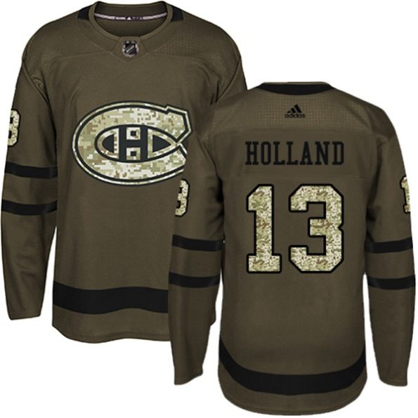 Youth-Montreal-Canadiens-Peter-Holland-NO.13-Authentic-Green-Salute-to-Service