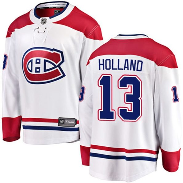 Youth-Montreal-Canadiens-Peter-Holland-NO.13-Breakaway-White-Fanatics-Branded-Away
