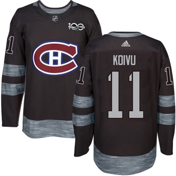 Youth-Montreal-Canadiens-Saku-Koivu-NO.11-Authentic-Black-1917-2017-100th-Anniversary