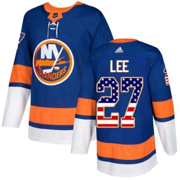 Youth-NHL-New-York-Islanders-Anders-Lee-27-Blue-USA-Flag-Fashion-Authentic