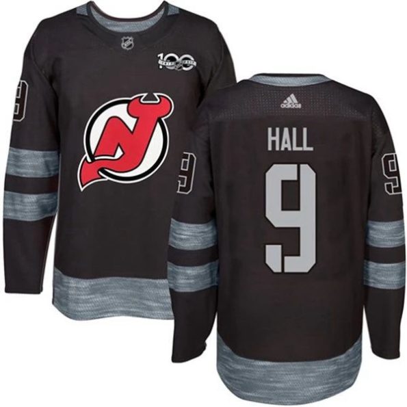 Youth-New-Jersey-Devils-Taylor-Hall-NO.9-1917-2017-100th-Anniversary-Black-Authentic