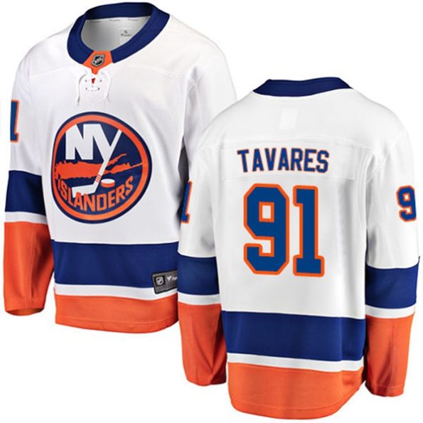 Youth-New-York-Islanders-John-Tavares-NO.91-Breakaway-White-Fanatics-Branded-Away